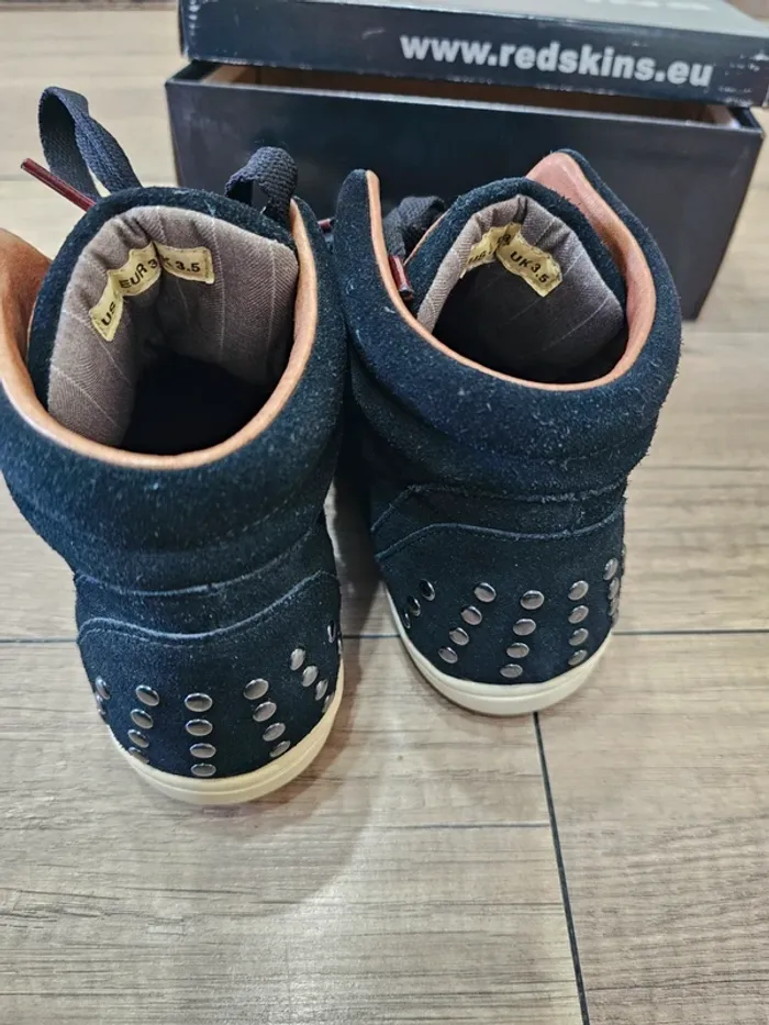 Très belles chaussures montantes,  femme, en cuir , noir, pointure 37, marque Redskins - photo numéro 8