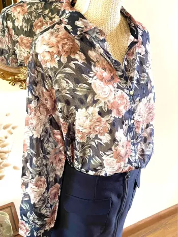 Sublime Haut manche longue Transparent Floral Sophyline taille M/L