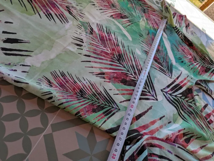 Robe fluide courte L vert et rouge - photo numéro 6
