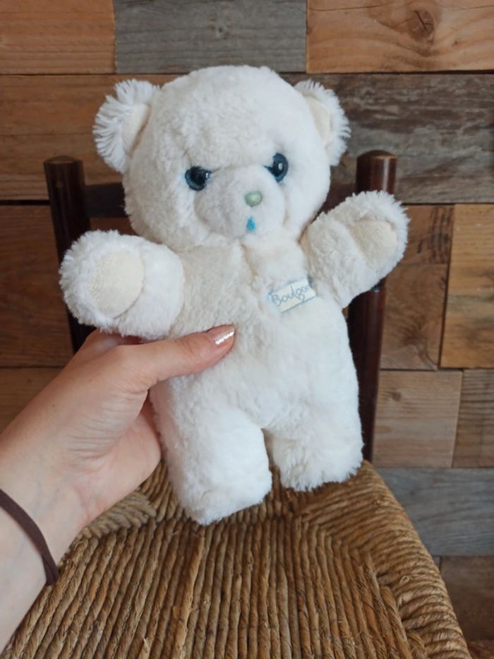 Peluche ours blanc hochet boulgom vintage tbe - photo numéro 3