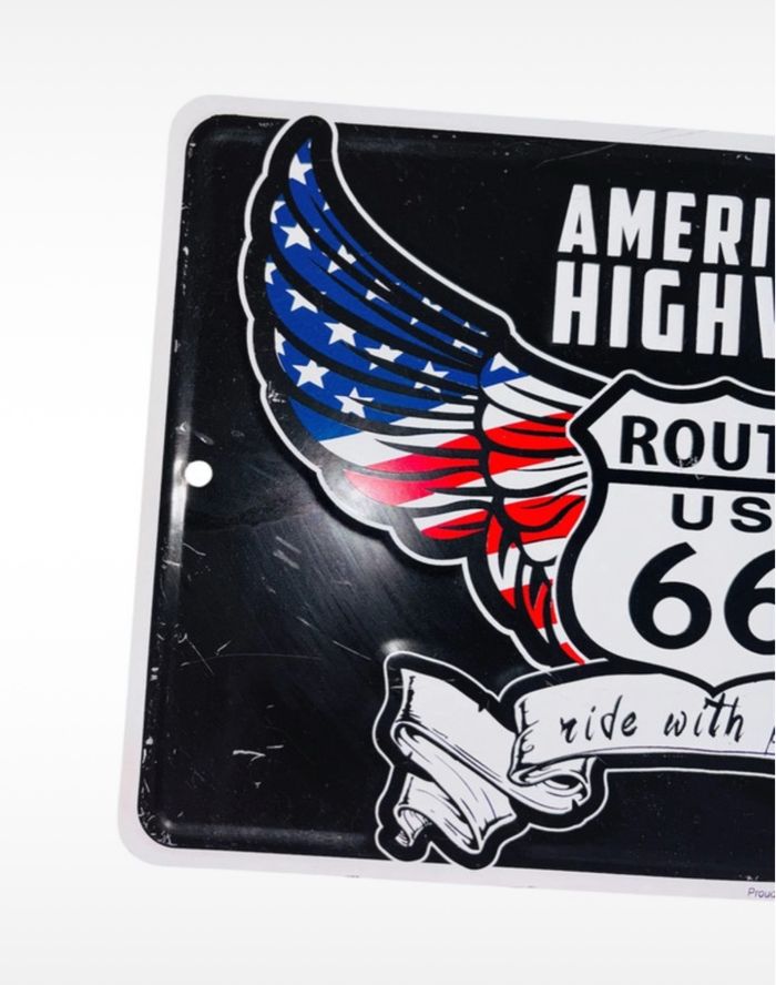 Lot 2 plaques décoratives route 66 métal - photo numéro 2