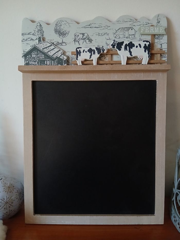 Neuf: Tableau noir en bois thème "La ferme"