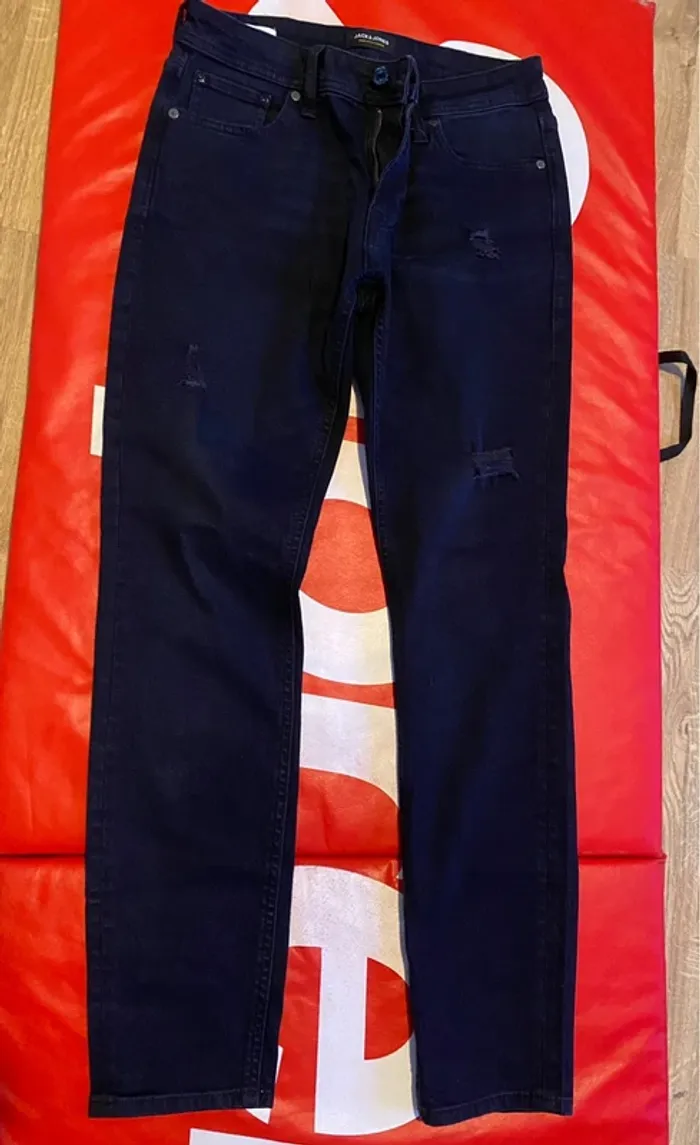 Jean bleu nuit skinny trouée jack Jones 30/30