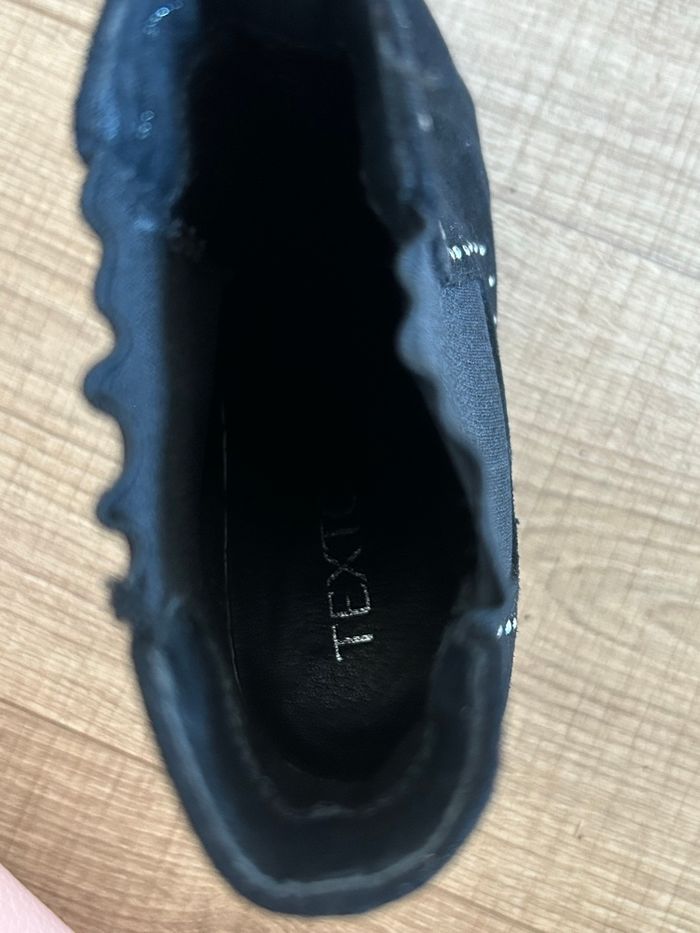 Bottines noires à talons avec strass Texto pointure 38 TBE (avec défaut) - photo numéro 8
