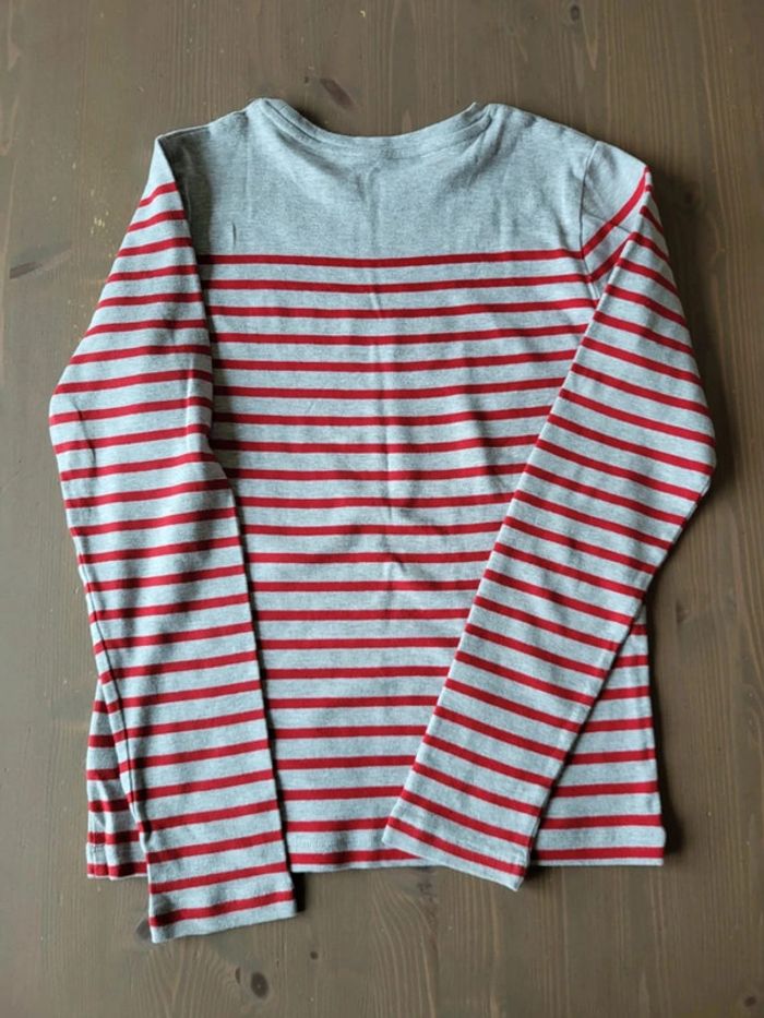 Magnifique Tee shirt manches longues rayé gris et rouge Weekend Monoprix Teens 14 ans - photo numéro 3