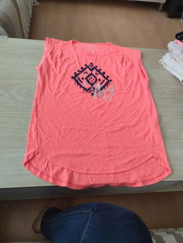 Tee shirt orange corail rose Roxy ethnique