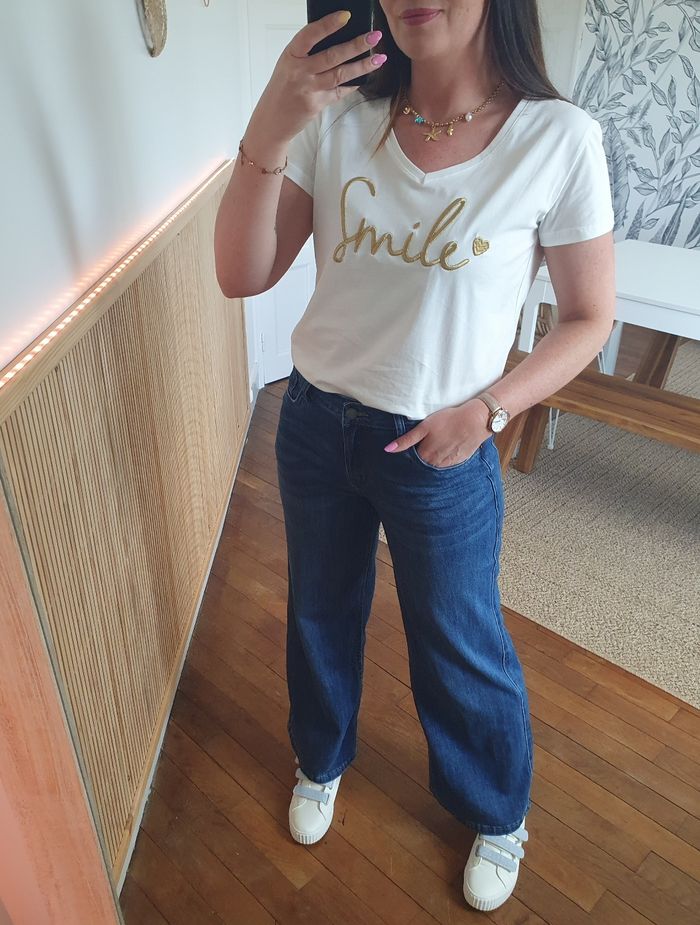 Jean wide leg Clermont bleu foncé Taille 42 - photo numéro 3