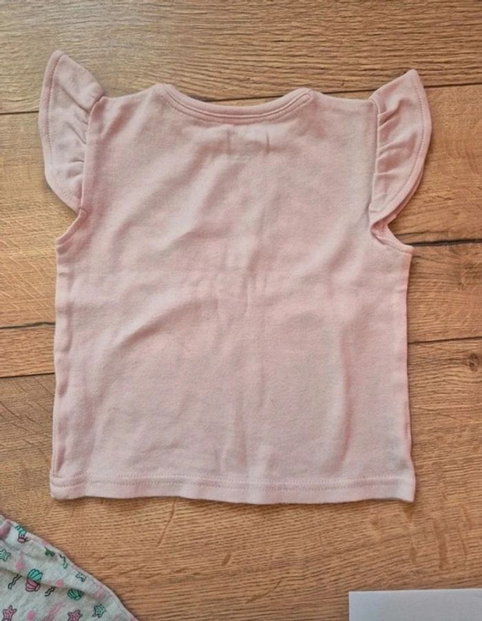 Ensemble Tee-shirt manche courte chat sirène et Short en coton coquillage - photo numéro 5