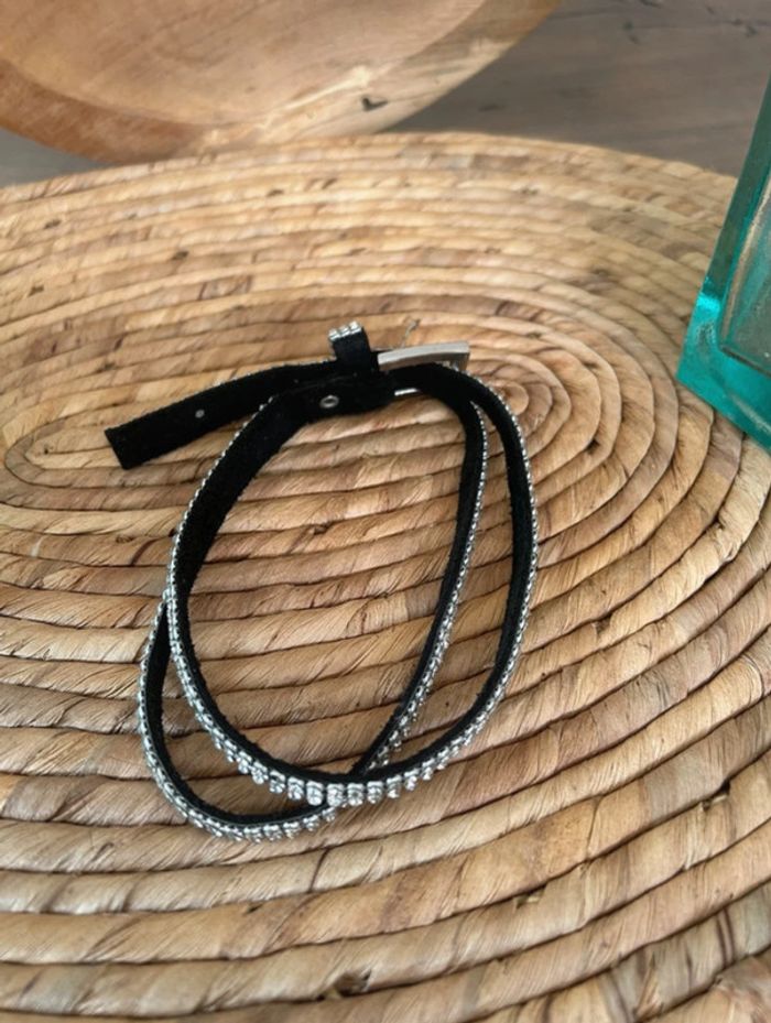 Collier ras du cou ceinture noir et strass - photo numéro 4