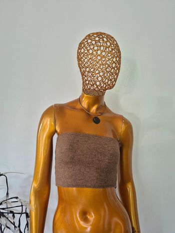 Top Court Femme Taupe