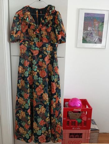 Robe longue fleurie vintage handmade 
Taille 42