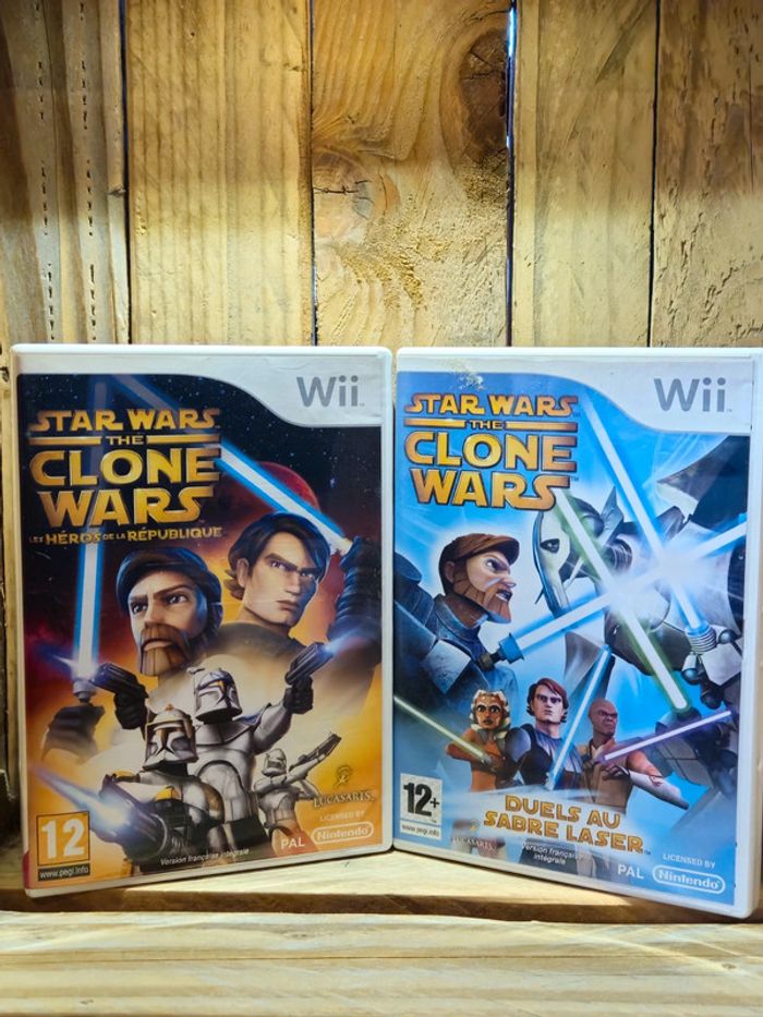 Nintendo Wii # Lot de 2 Jeux Star Wars clones wars #