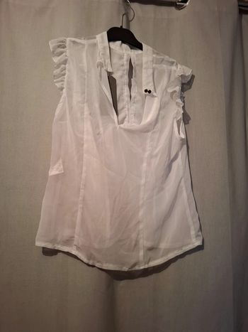 Magnifique chemisier transparent manche courte neuf femme été leger