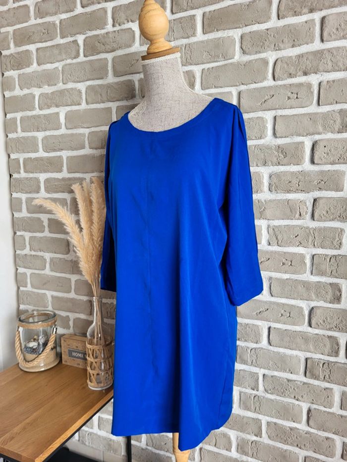 Robe tunique Vero Moda - bleu électrique satiné - photo numéro 5