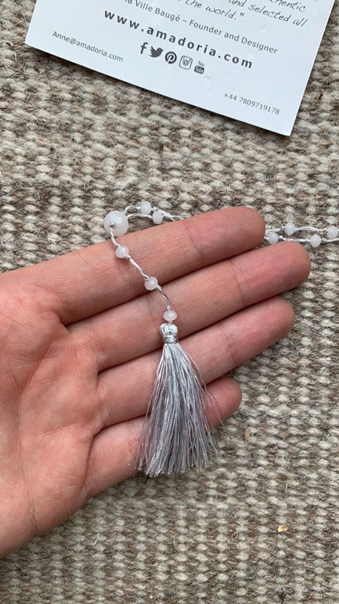 Collier sautoir perle argenté neuf - photo numéro 3