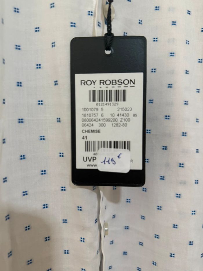 Roy Robson - Chemise à motifs, Blanche, taille L - photo numéro 3