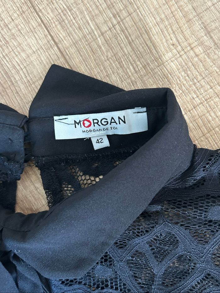 Robe noire en dentelle à manches courtes Morgan taille 42 bon état - photo numéro 9