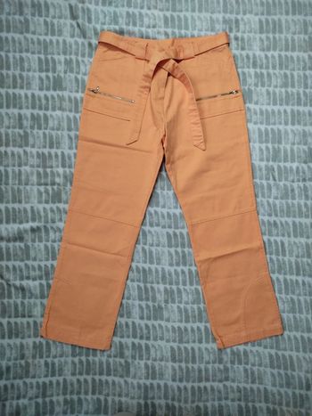 Pantalon court droit orange ajusté à pinces orange la redoute taille 40