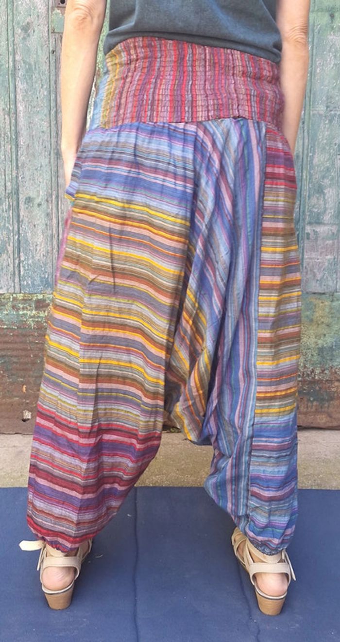 Pantalon sarouel coton coloré taille unique India - photo numéro 7
