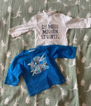 Lot 2 T-shirt manches longues // sous pull // polo