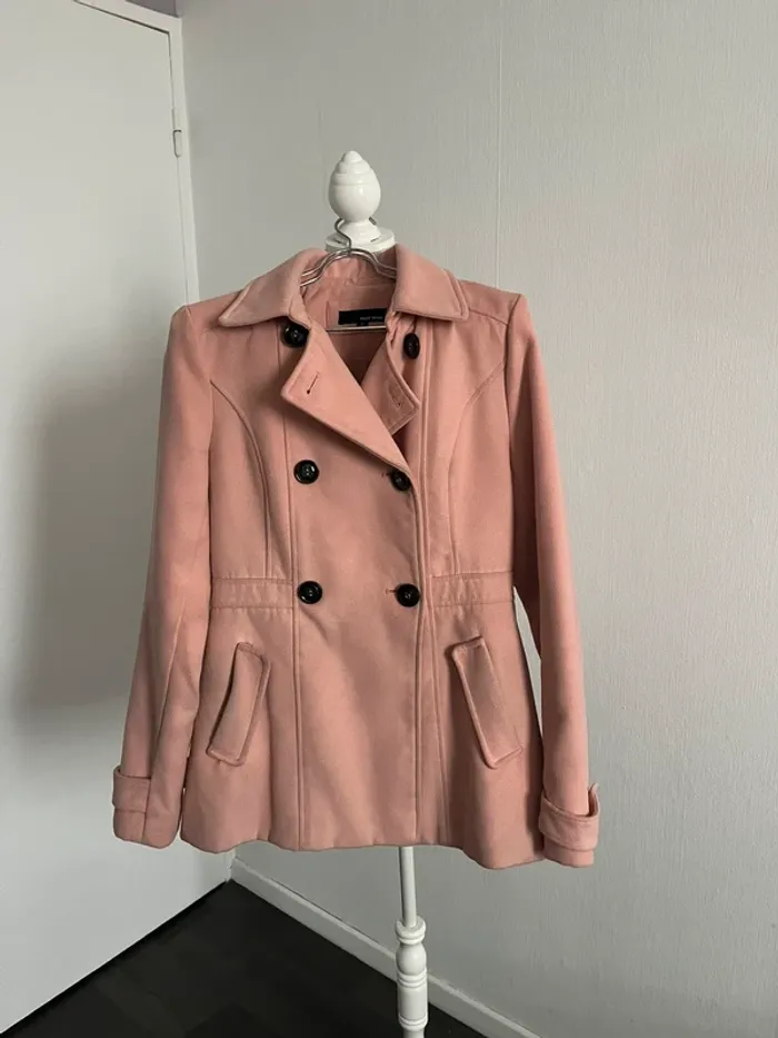 Veste chaude manteau caban rose 38