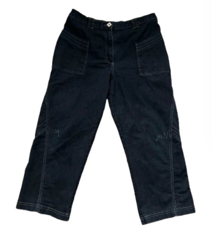 💫 Sublime jeans pantacourt Christine Laure en parfait état marine T 42 44 une pépite - photo numéro 10