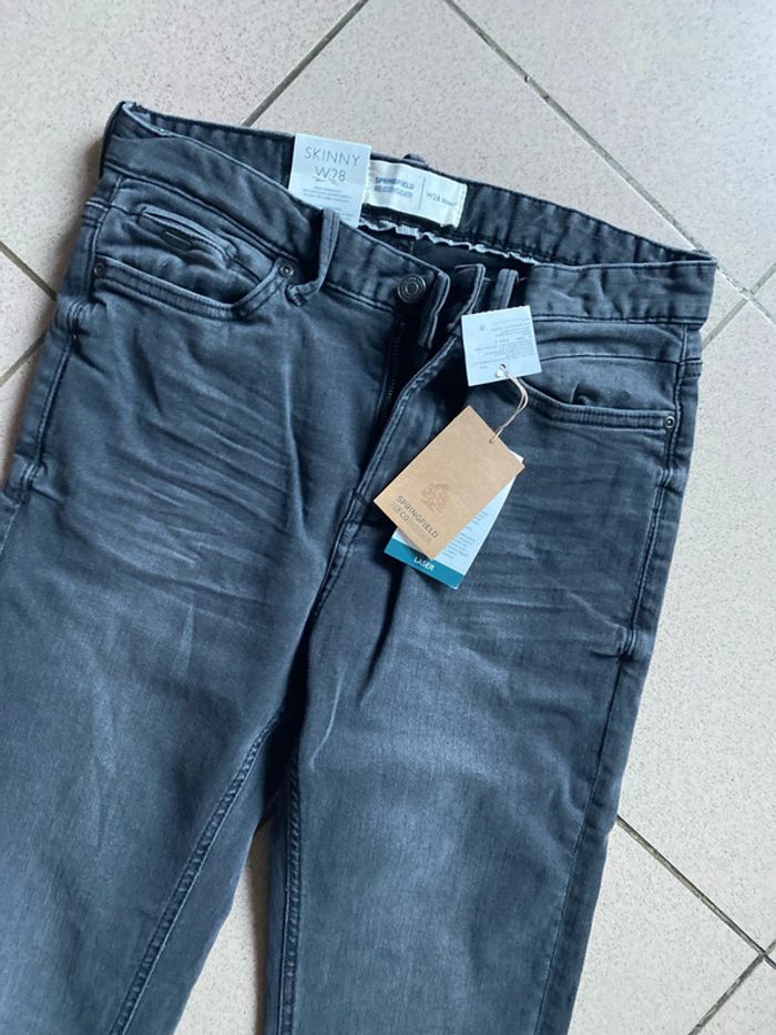 Jean gris anthracite de marque Springfield taille W. 28 soit 38 couple, Skinny neuf. - photo numéro 2