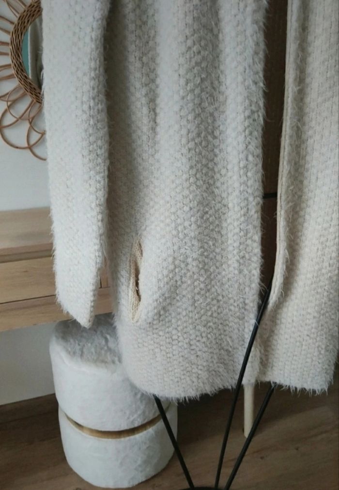 Cardigan long crème femme taille LM. - photo numéro 2