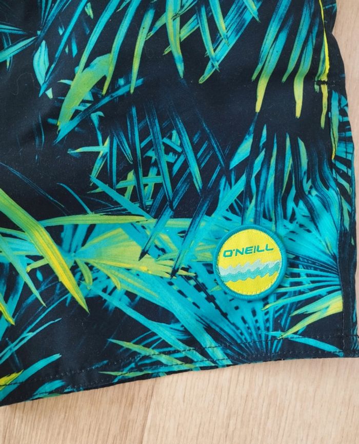 Short bermuda de bain garçon bleu marine jaune et turquoise taille 10 ans O'Neill - photo numéro 3