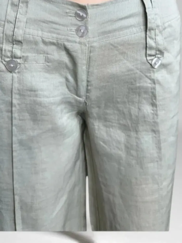 Pantalon neuf Agathe Velmont coupe flare jambe large ,taille basse ,100 % lin - photo numéro 7