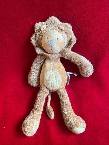 Moulin Roty peluche doudou lion les zazous 38 cm micro billes 