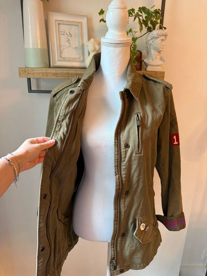 Veste kaki patch brodés Maison Scotch T38 - photo numéro 10