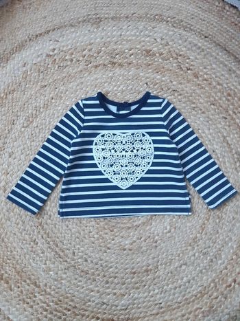 Haut manches longues rayé Primark 62 cm