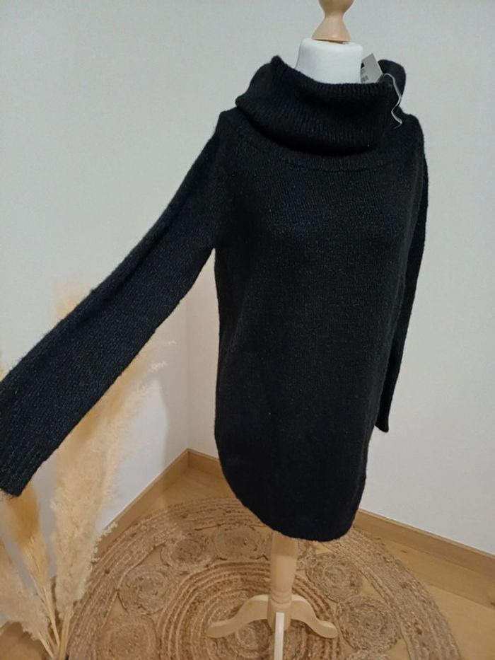 Robe noire chaude à col roulé neuve Flamant Rose taille M/L 38/40 - photo numéro 5