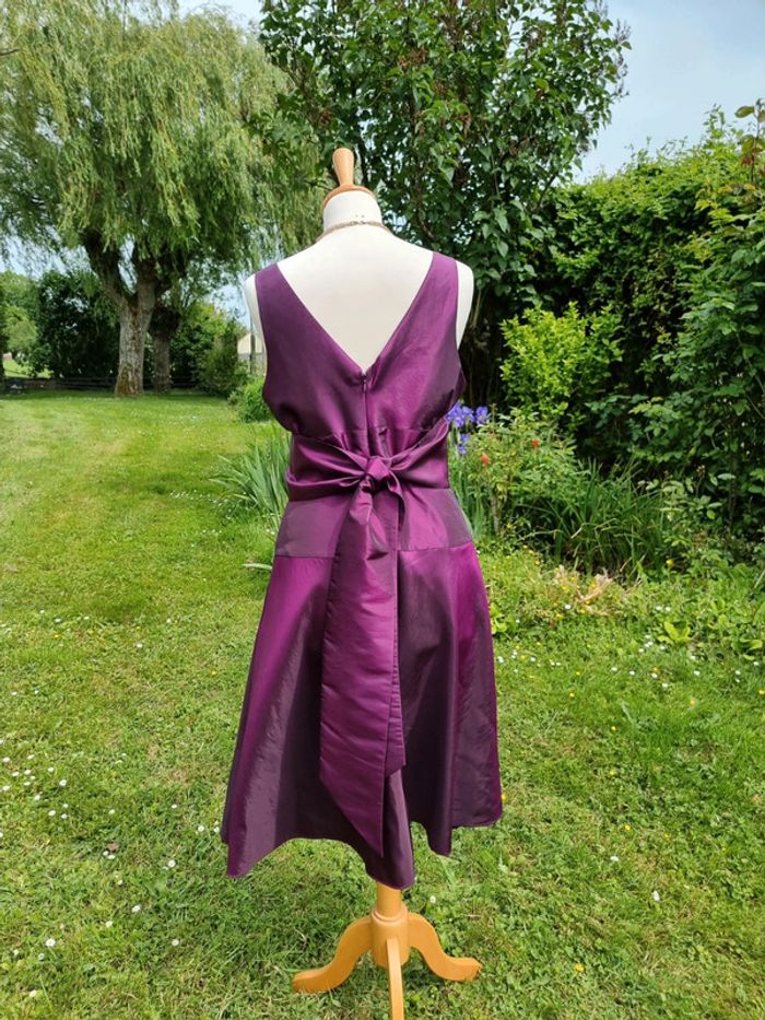 Superbe robe de cérémonie violet satiné * T40 * - photo numéro 5