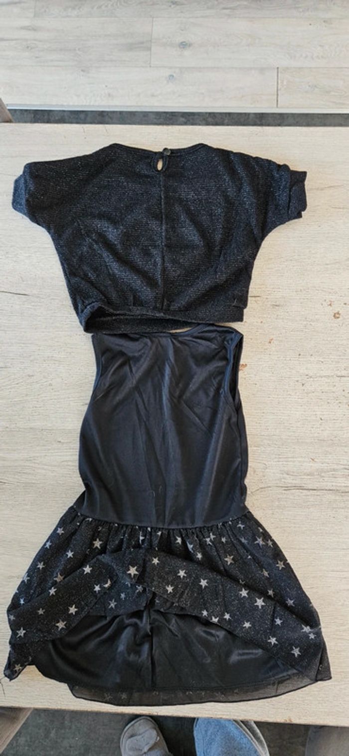 Robe courte noire avec étoiles sans manche avec pull assorti, LPC Girls, 5 ans, neuf - photo numéro 8