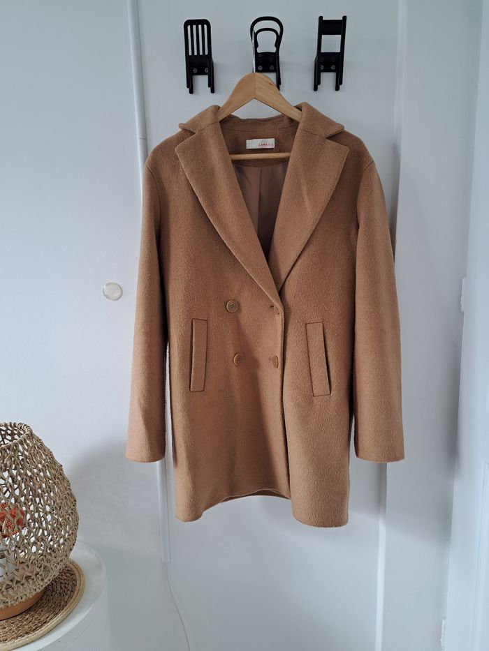 Manteau mi long beige