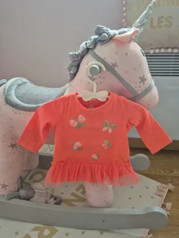 Haut manches longues papillons 62cm