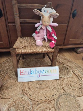 Doudou lapin rose baby nat neuf