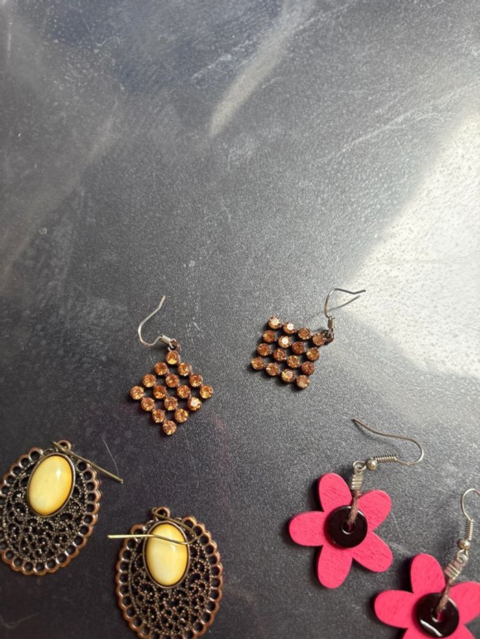 Lot boucles d’oreilles pendantes - photo numéro 4
