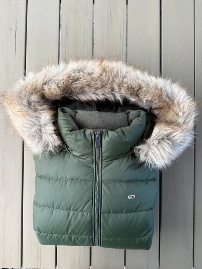 Doudoune Tommy Hilfiger (Basic Hooded Jacket) - Kaki - Taille L - photo numéro 3