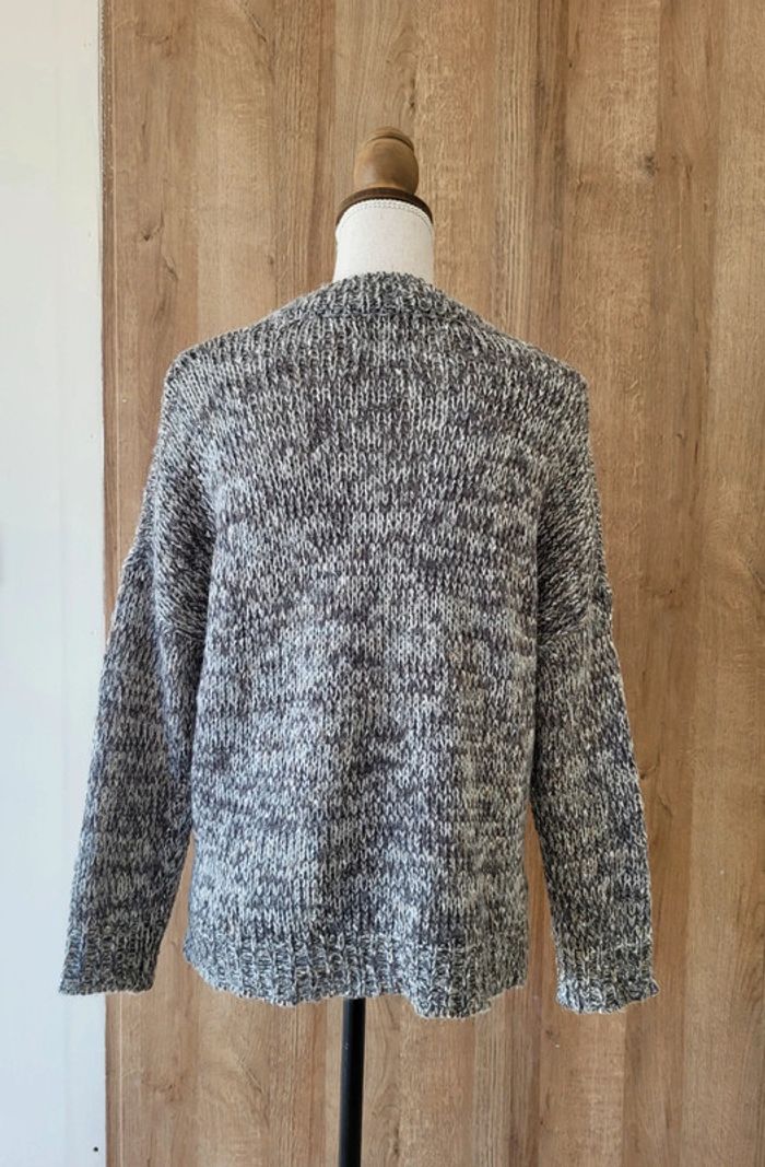Pull col V gris beige chiné Springfield Taille S ou 36 - photo numéro 8