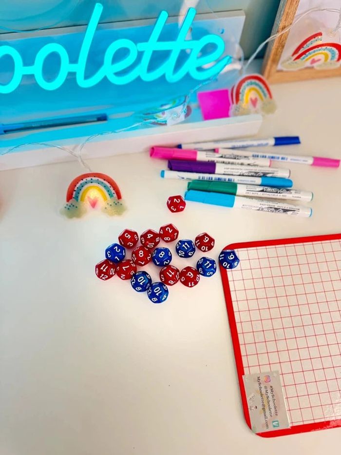 Dé à 12 faces numérotés de 1 à 12 : Jeux mathématiques - photo numéro 3