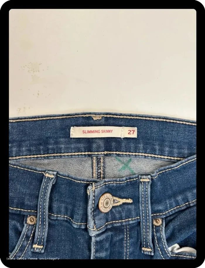 Jean Levi's Femme Slimming Skinny - Marine - Taille W27 L30 - Très Bon État - Léger Défaut - NJ391 - photo numéro 4