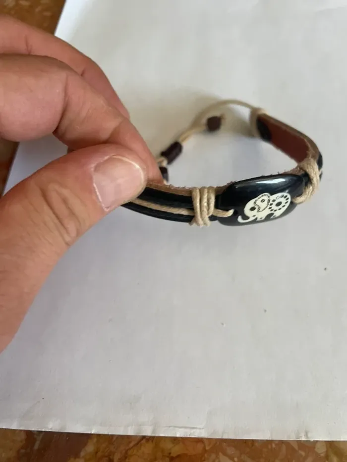 Bracelet éléphant en cuir - photo numéro 3