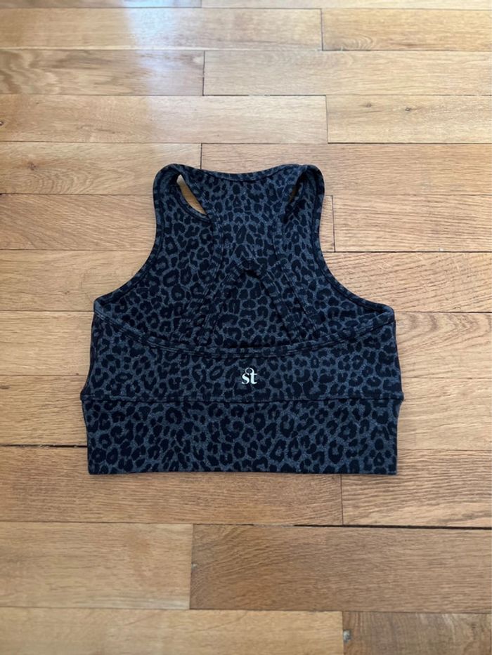 Brassière de sport léopard grise confort - photo numéro 7