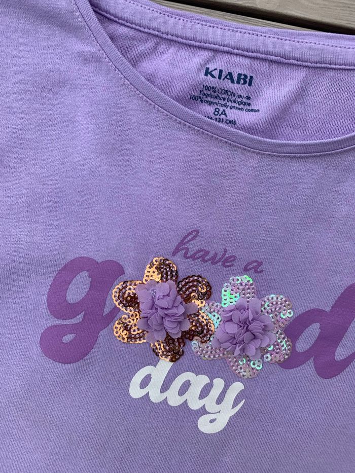 Teeshirt manches longues 8 ans. Paillettes. - photo numéro 2