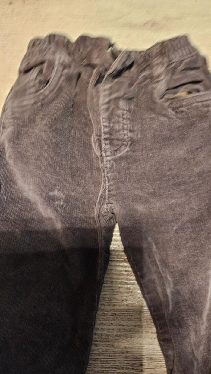 Pantalon brun en velour cotelé, stretch, Grain de Blé, 18 mois - photo numéro 3
