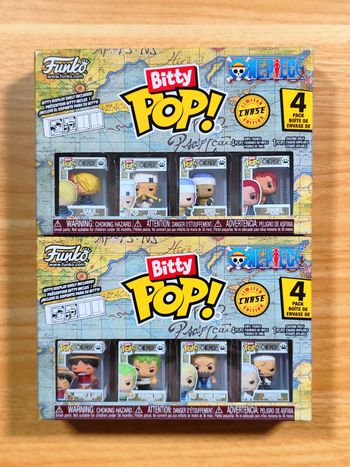 Lot 2 Boîtes Bitty Pop! One Piece - 8 Figurines dont 2 CHASE (Shanks & Smoker)