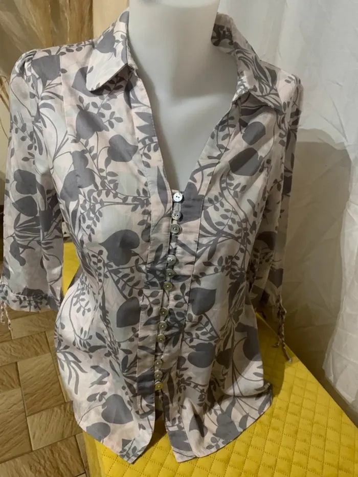 Chemise Burton taille 44 100%coton manches 3/4 - photo numéro 2